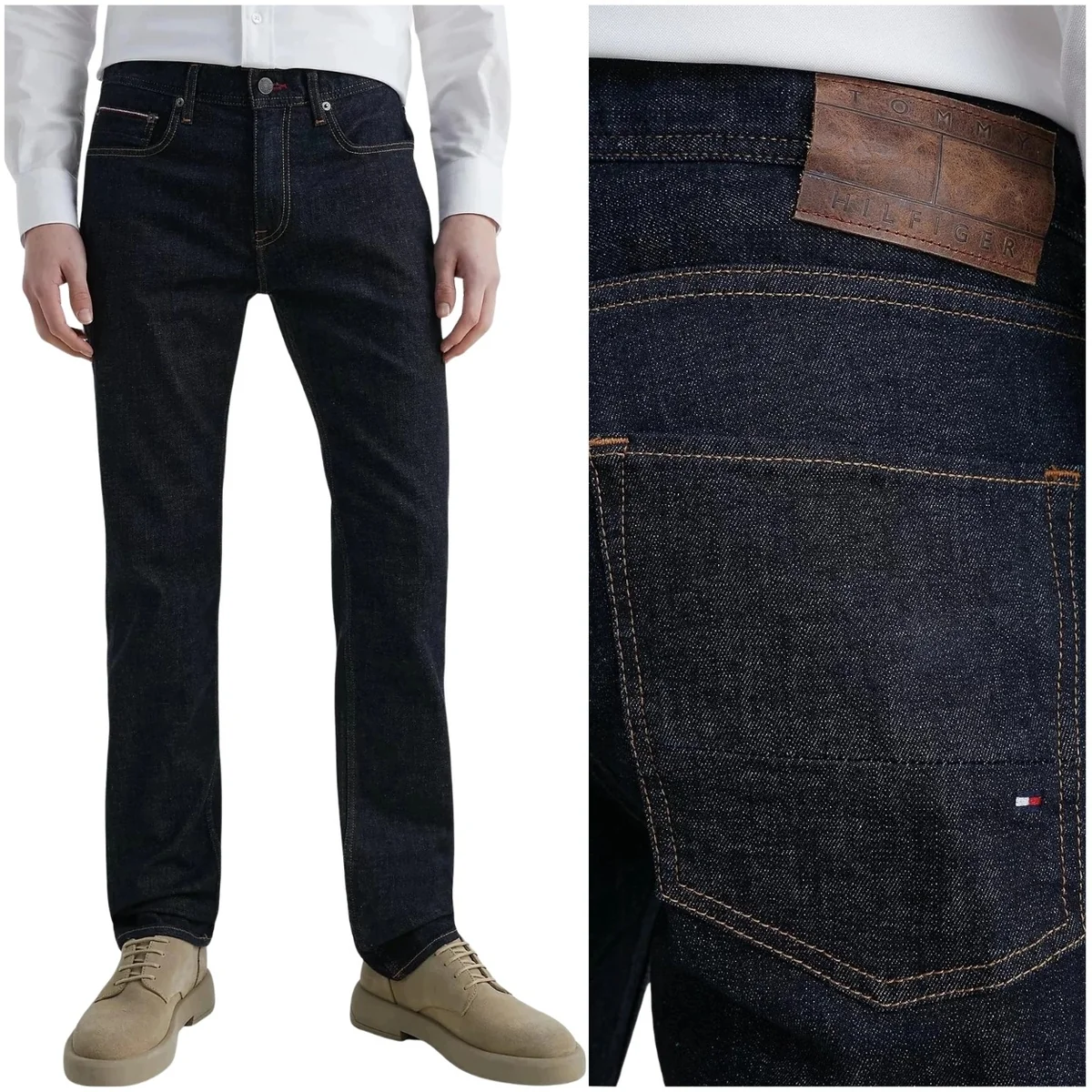 Tommy Hilfiger Denton Ohio Rinse proste klasyczne spodnie jeansowe W33 L34