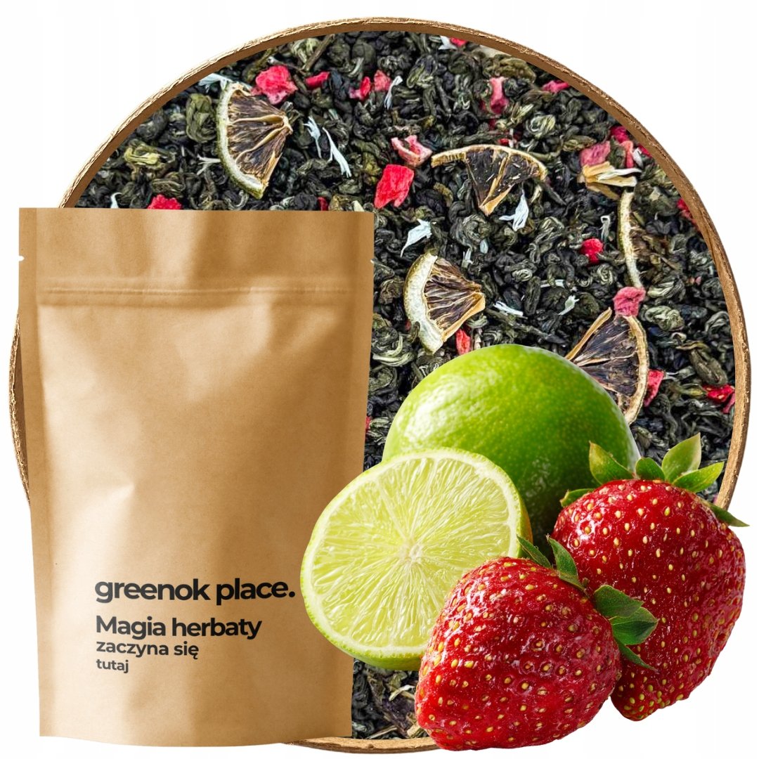 Herbata zielona Strawberry Lime 1000g truskawkowa cytrusowa Premium