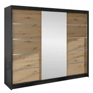 Szafy - Szafa trzydrzwiowa przesuwna Derby VI 200 cm półki - miniaturka - grafika 1