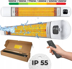 Infrared heater LUXEVA Tora White, 2.5 kW, with remote control - Grzałki do akwarium - miniaturka - grafika 1