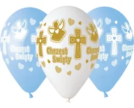 Pamiątka Chrztu Świętego - GMR Balony na chrzest dla chłopca - 33 cm - 5 szt. GS120/617BN - miniaturka - grafika 1