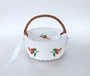 Folkowa Serwetka Do Koszyczka Wielkanocnego - Haft Łowicki Czerwone Róże - Wielkanoc - miniaturka - grafika 1