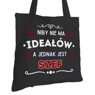 Torby i wózki na zakupy - Torba Bawełniana dla Szefa Czarna Na Prezent Ekologiczna Trwały Nadruk - miniaturka - grafika 1
