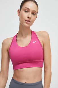 Reebok biustonosz sportowy Identity Training kolor różowy gładki - Bielizna sportowa damska - miniaturka - grafika 1