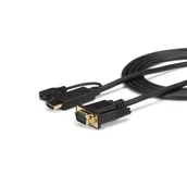 Adaptery i przejściówki - StarTech HD2VGAMM10 adapter kablowy 3 m VGA (D-Sub) HDMI + Micro USB Czarny - miniaturka - grafika 1