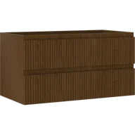 Szafki łazienkowe - Mexen Rivel szafka łazienkowa podumywalkowa 90 cm, 2 szuflady, ryflowana , orzech - 91A20-09047-2-BFF86 - miniaturka - grafika 1