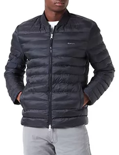 Kurtki męskie - GANT Męska kurtka Light Padded Bomber Jacket, czarna, standardowa - grafika 1