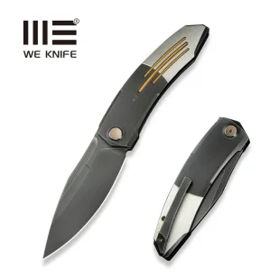 Nóż składany WE Knife Sine Wave Gray/Golden/Satin Titanium, Polished Gray M390 (WE23069B-3) - Noże - miniaturka - grafika 1