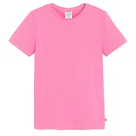 Koszulki dla dziewczynek - Cool Club, T-shirt dziewczęcy, prążkowany, różowy - miniaturka - grafika 1