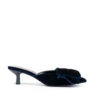 Półbuty męskie - Damskie czółenka z kokardą granatowe - miniaturka - grafika 1