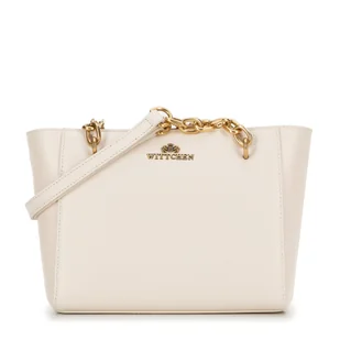 Damska torebka na ramię ze skóry kremowa - Torebki damskie Damska torebka na ramię ze skóry kremowa - Torebki damskie - miniaturka - grafika 1