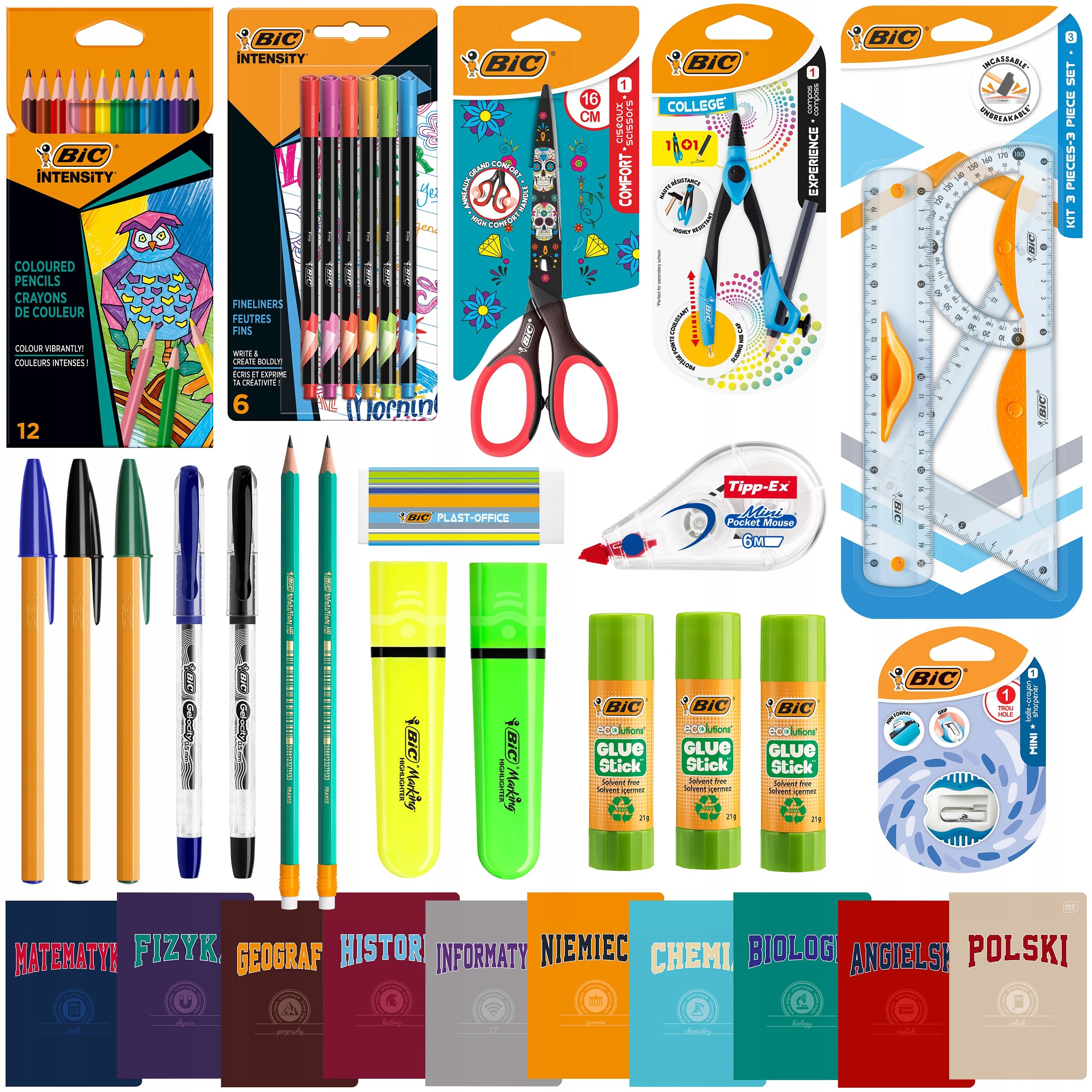 Bic Wyprawka Szkolna Dla Klas 5-8 Kredki Zeszyty Ołówki Długopisy