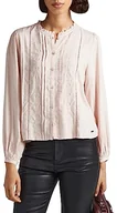 Bluzki damskie - Pepe Jeans Bluzka damska Galena, Różowy (Ash Rose), L - miniaturka - grafika 1