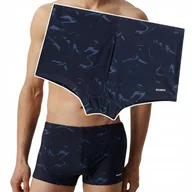 Kąpielówki męskie - Kąpielówki Męskie Dopasowane Bokserki Kąpielowe na Basen ATLANTIC - XL - miniaturka - grafika 1