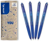 Długopisy - PILOT Zestaw 4 długopisów Super Grip G RT - wielokrotnego napełniania i chowany ultra gładkim atramentem - Gładkie i wygodne pisanie, niebieskie, średnia końcówka - miniaturka - grafika 1