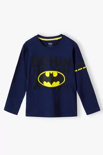Bluzki dla chłopców - Niebieska bluzka bawełniana chłopięca Batman - grafika 1