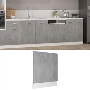 vidaXL Panel do zabudowy zmywarki, szarość betonu, 59,5x3x67 cm, płyta vidaXL - Fronty meblowe - miniaturka - grafika 1