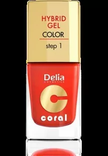 Delia Cosmetics Cosmetics, Coral Hybrid Gel, lakier do paznokci nr 14 pomarańczowa czerwień, 11 ml - Lakiery hybrydowe - miniaturka - grafika 1
