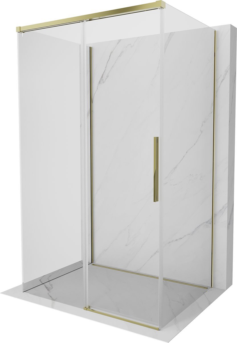 Mexen Rox-3S kabina prysznicowa 3-ścienna rozsuwana 150 x 120 cm, transparent, złota - 8C2-150-120-50-00-3S