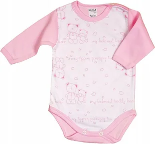 Body długi rękaw 100% Bawełna MISIE RÓŻ r 62 KLEKLE - Body dla niemowląt - miniaturka - grafika 1