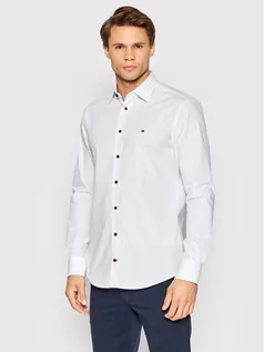 Koszule męskie - TOMMY HILFIGER Tailored Koszula Irregular Print MW0MW23260 Biały Regular Fit - grafika 1