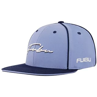 Czapki damskie - Concept One Unisex Fubu czapka z daszkiem, bawełniana czapka z daszkiem dla dorosłych z kursywnym logo, regulowana, płaskie rondo, niebieska, jeden rozmiar, NIEBIESKI, Rozmiar uniwersalny - grafika 1