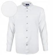 Koszule męskie - KOSZULA Męska z Długim Rękawem LNIANA Biała Regular Fit Pako Jeans - miniaturka - grafika 1