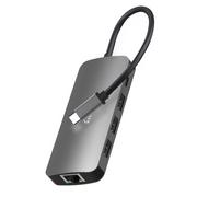 Czytniki kart pamięci - Media-Tech Adapter 8w1 MT5044 Hub Pro USB-C to 3x USB 3.0 + HDMI + USB-C PD + RJ45 + czytnik microSD SD MT5044 - miniaturka - grafika 1