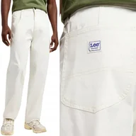 Spodnie męskie - Lee WORKWEAR CHINO LOOSE Ecru BARDZO LUŹNE BIAŁE BAWEŁNIANE CHINOSY W32 L32 - miniaturka - grafika 1
