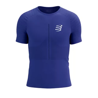 Bielizna sportowa męska - COMPRESSPORT Koszulka biegowa RACING SS T-SHIRT dazz blue - grafika 1