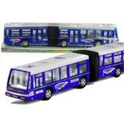 Samochody i pojazdy dla dzieci - Lean Toys Autobus przegubowy friction duży 41,5 cm niebieski - miniaturka - grafika 1