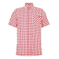 Koszule męskie - Lee Cooper męska koszula z krótkim rękawem w kratkę, czerwono-biała, Rozmiar XXL - miniaturka - grafika 1