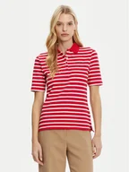 Koszulki sportowe damskie - Tommy Hilfiger Polo 1985 WW0WW43224 Czerwony Regular Fit - miniaturka - grafika 1