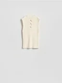 Swetry damskie - Reserved - Dzianinowy top z różami - kremowy - miniaturka - grafika 1