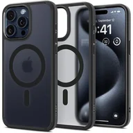 Etui i futerały do telefonów - Etui APPLE IPHONE 15 PRO MAX Spigen Ultra Hybrid Mag MagSafe Frost Black transparentne - miniaturka - grafika 1