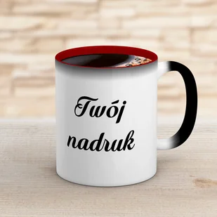 Kubek magiczny CLASSIC z bordowym wnętrzem z Twoim nadrukiem - Kubki - miniaturka - grafika 1