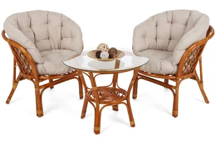 Meble ogrodowe rattanowe Bahama Orange / Cream 2+1 - Meble ogrodowe - miniaturka - grafika 1