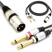 Kable - Kabel Xlr Męski 2x Wtyk Jack 6.3 Ts Mono Vitalco 3m - miniaturka - grafika 1