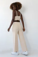 Spodnie sportowe damskie - Spodnie prążkowane F2031 beżowy - miniaturka - grafika 1