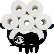 Stojaki i wieszaki na papier toaletowy - Leniwy uchwyt na papier toaletowy Uchwyt na papier toaletowy w kształcie owcy, metalowy uchwyt ścienny, do przechowywania rolek - miniaturka - grafika 1