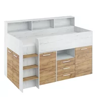 Łóżka dla dzieci i młodzieży - Łóżko Piętrowe Neo Lewe Craft Biały / Craft Złoty MebloCross - miniaturka - grafika 1