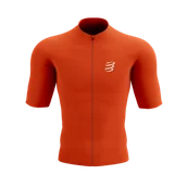 Koszulki sportowe męskie - COMPRESSPORT Koszulka kompresyjna do biegania TRAIL RACING POSTURAL SS TOP tigerlily - miniaturka - grafika 1