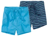 Spodenki dla niemowląt - lupilu® Szorty chłopięce z biobawełną, 2 pary (Granatowy/niebieski, 74/80) - miniaturka - grafika 1