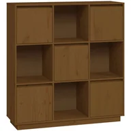 Regały - Drewniany regał sosnowy z szafkami miodowy brąz W8-E82 - miniaturka - grafika 1