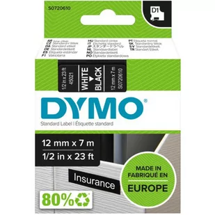 Taśma biały nadruk na czarnym 12mm x 7m DYMO S0720610 - Drukarki kart i etykiet - miniaturka - grafika 1