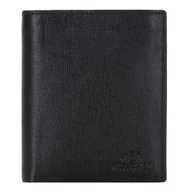 Portfele - Portfel męski ze skóry licowej czarny - miniaturka - grafika 1