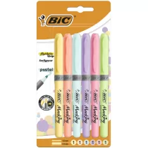 Zakreślacz Highlighter Grip Pastel 6 kol BIC - Przybory szkolne - miniaturka - grafika 2
