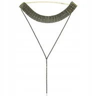Łańcuszki - Łańcuszek Wieczorowy Chocker Party Złoty Z Czarnymi Kryształkami Yvon - miniaturka - grafika 1