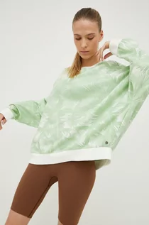 Bluzy damskie - Roxy bluza bawełniana 6110209900 damska kolor zielony wzorzysta - grafika 1