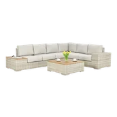 Meble ogrodowe - Zestaw Mebli Ogrodowych Wypoczynkowych Technorattan AVOCADO Stolik Narożnik - miniaturka - grafika 1